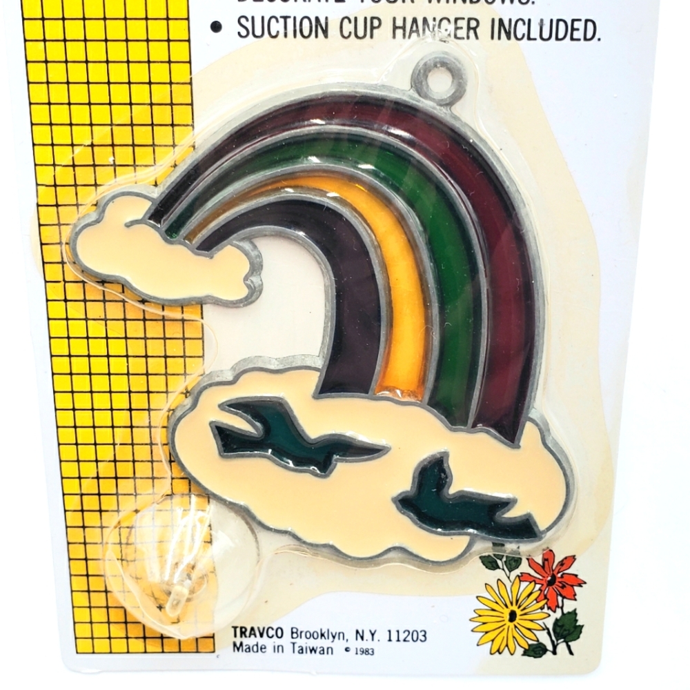Rainbow Stained Glass Vintage Sun Catcher Travco Magic Sunbeams 1983 Suction Cup
